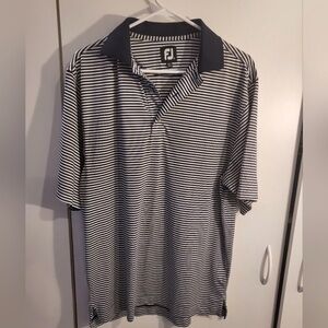 FJ men’s small navy blue stripe polo